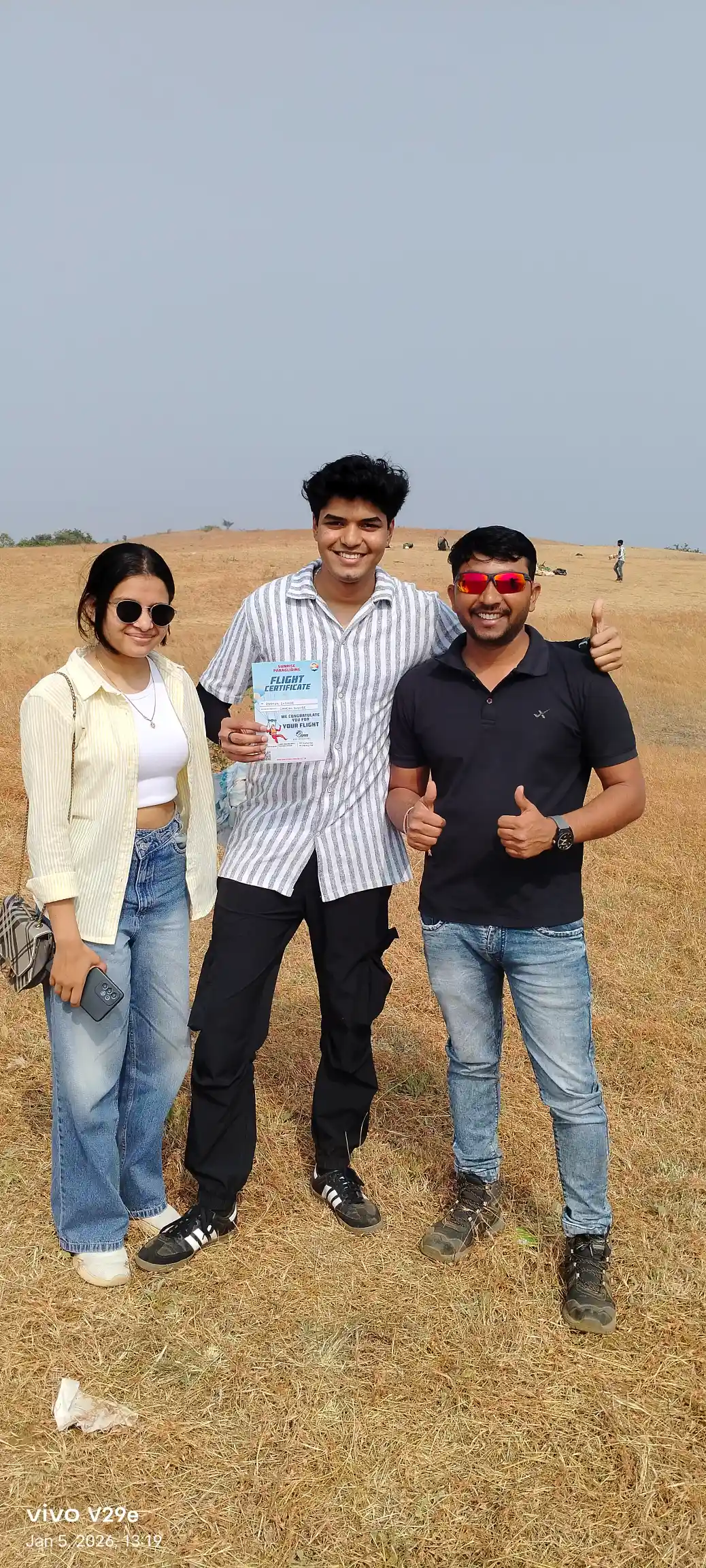 Certificate as a memory of paragliding in Kamshet